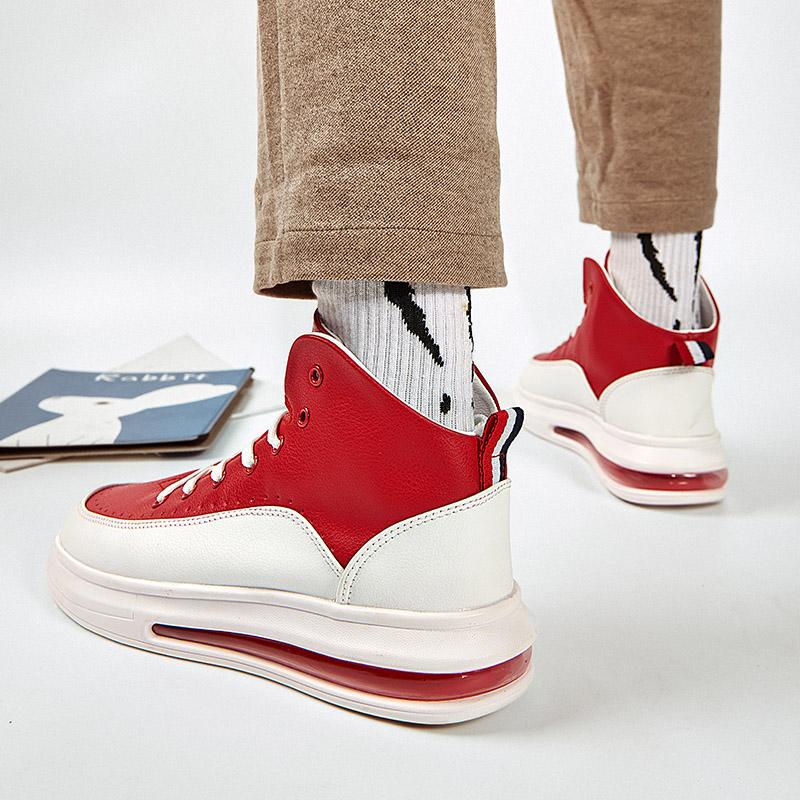 Mode Luxus Herren Flache Designerschuhe Atmungsaktiv Hip Hop Sportschuhe Mann Herren Rote High-Top-Sneaker Leder Freizeit-Sneaker