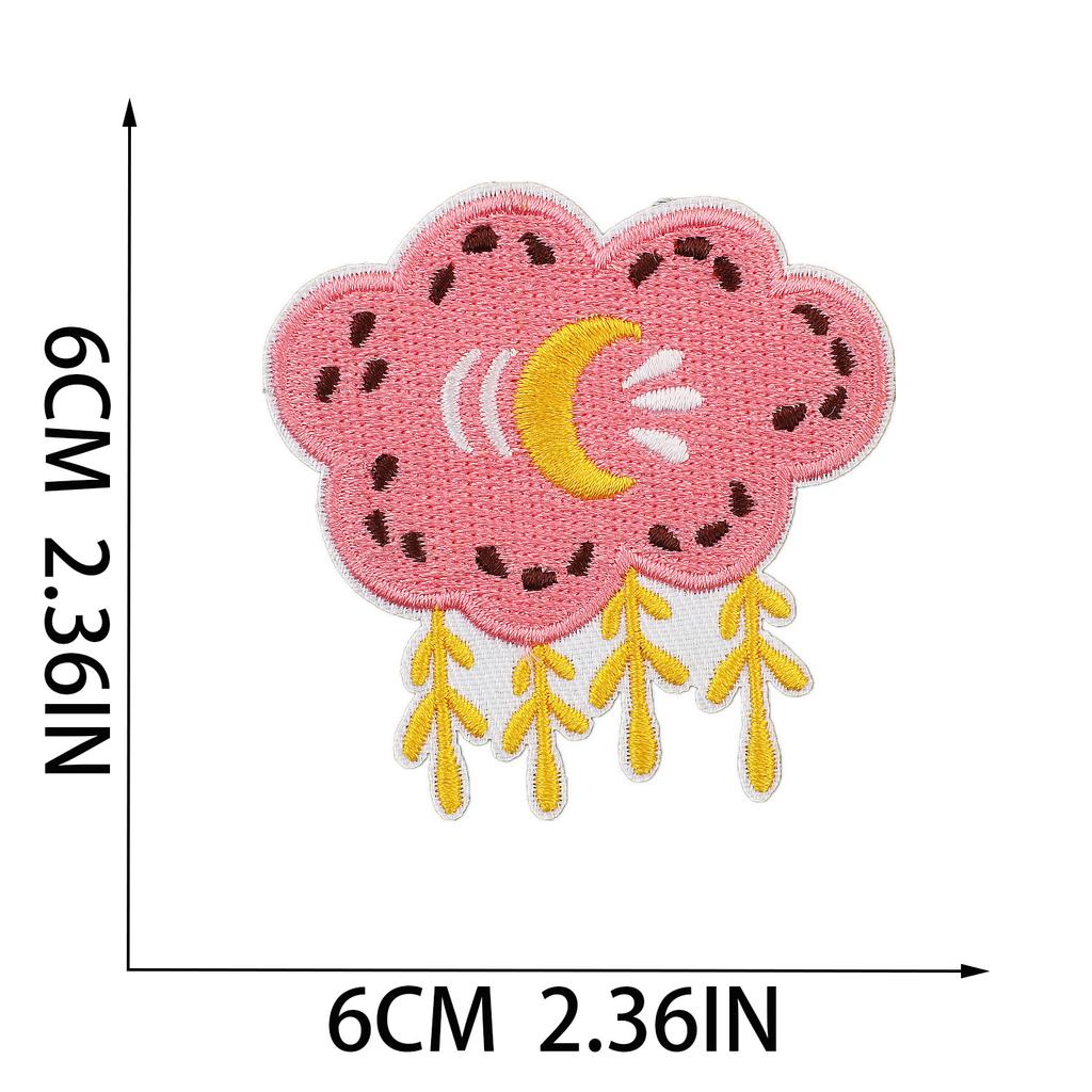 New Pink Butterfly Embroidery Cloth Sticker Cartoon Bus Patch Sticker Bag Decoration Flower Embroidery Label