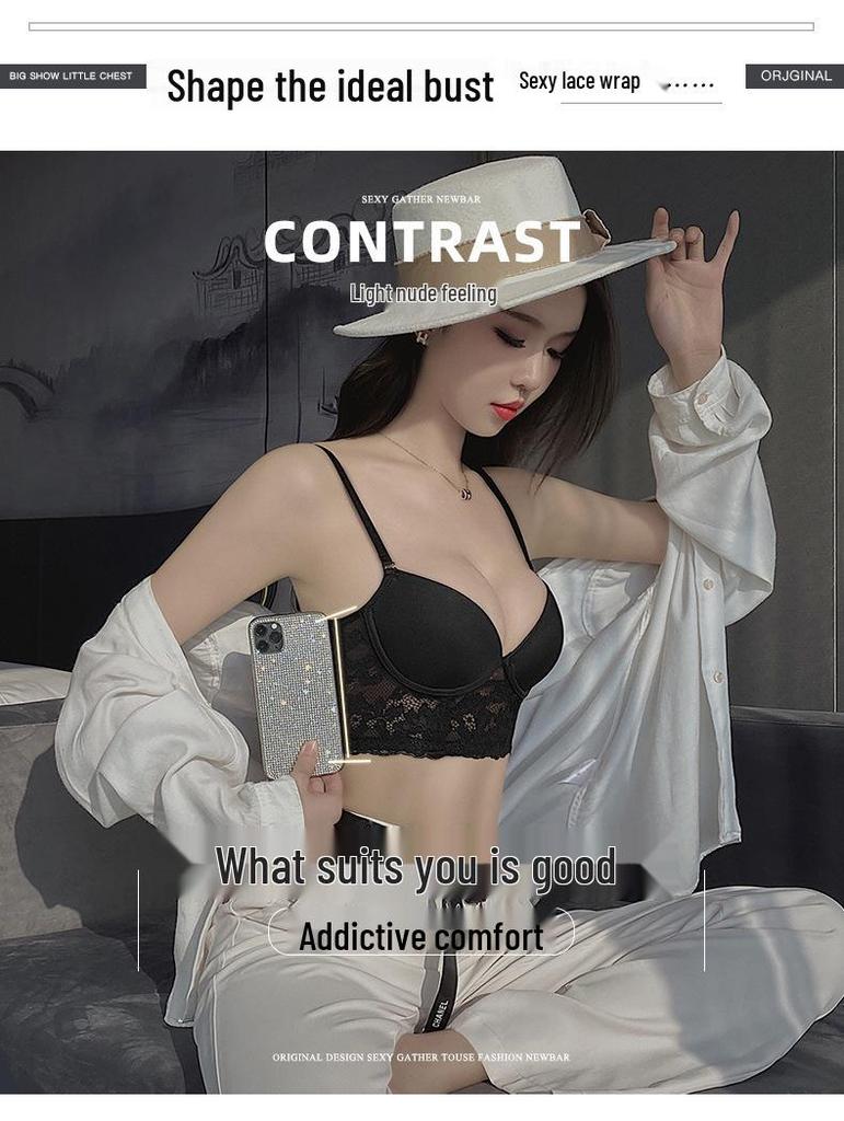 2024 Sexy U-Shaped Back Bra Set - Side Support for a Sleek, Smaller Look