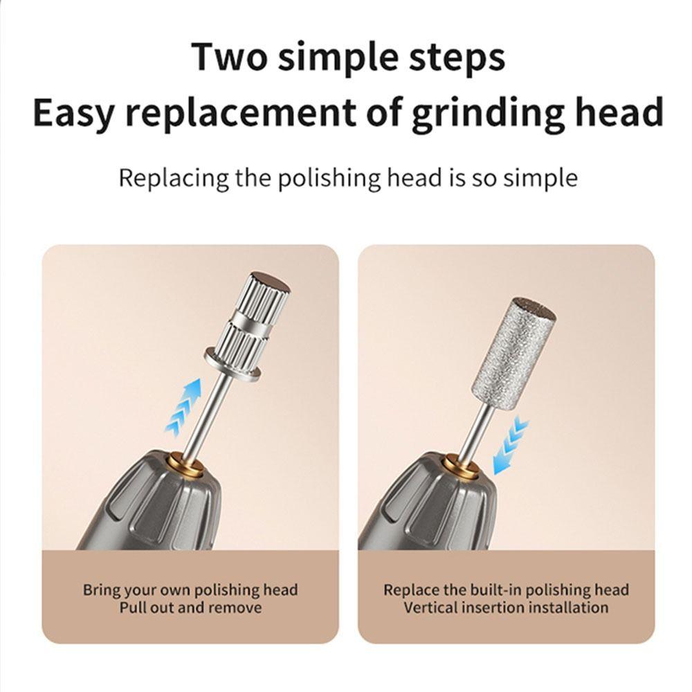 Low Noise Nail Drill Machine with UV Light Cordless Nail File Safe Electric Nail Drill  Pedicure