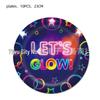 Set di Tovagliame per Festa di Compleanno Carnevale al Neon: Piatti, Tovaglioli e Tovaglie Monouso.