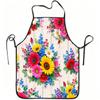 1pc Colorful Sunflower And Daisy Floral Print Apron, Durable And Easy To Clean, Adjustable Waistband, Polyester Material, for Kitchen Cooking, Gardeni