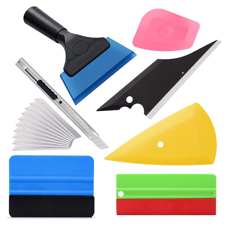 Car Vinyl Wrap Tool Kit Window Tint Tools Felt Squeegee Auto Vinyl Scraper Glass Protective Film Wrapping Installation Set