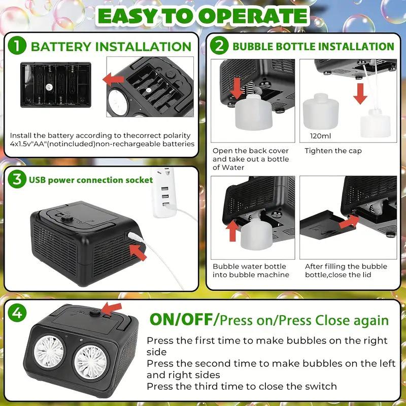 Dual-Hole Portable Automatic Bubble Machine for Weddings and Celebrations