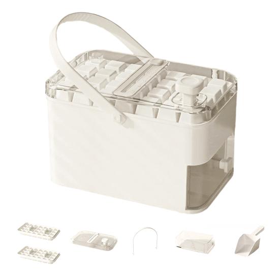Dvouvrstvý zásobník na ledové kostky Uvolňování kostek jedním dotykem Led s 56 kostkami Bez BPA