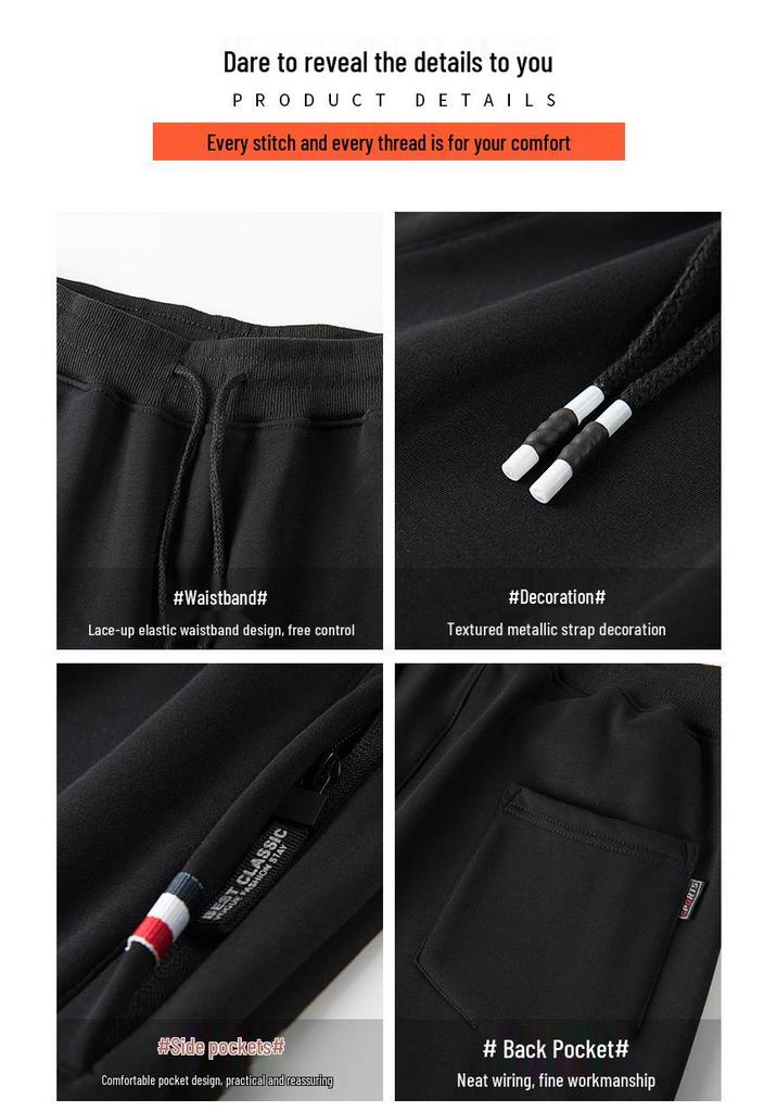 Men's Plus Size Fleece-Lined Winter Sports Sweatpants with Zip Pockets