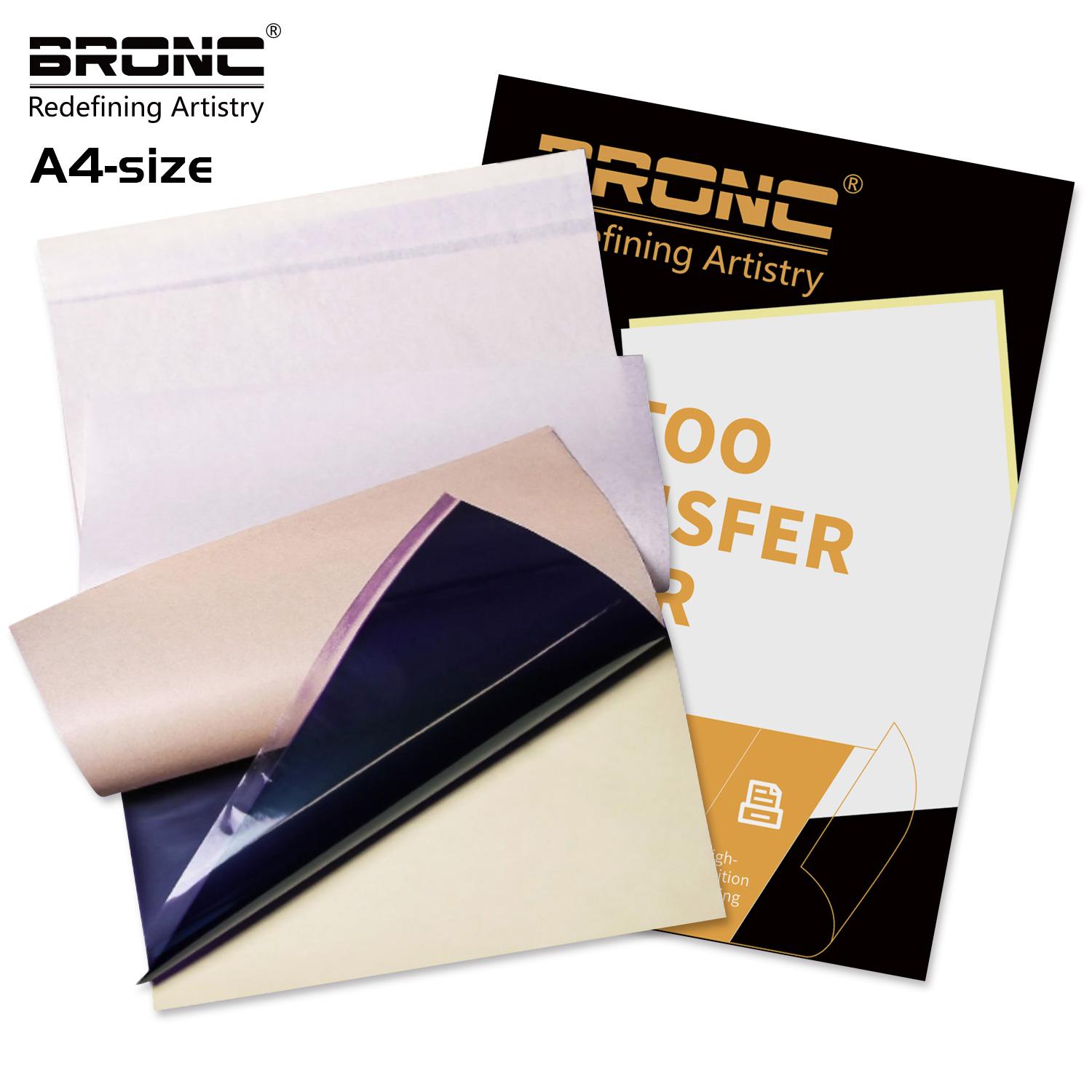 BRONC 100 Sheets A4 Size Temporary Tattoo Stencil Paper Tattoo Thermal Transfer Paper Thermal Copier Paper TA-002H