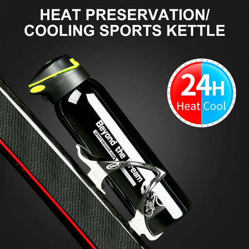 500ml Stainless Steel 304 Thermos Cup Bouncing Cover Straw Vacuum Portable Kettle For Cycling