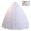 MOOKISOO Saia de Armação Longa 105cm 6 Fios Tamanho Ajustável 2 Camadas Volume Linha Princesa Vestido de Noiva Noiva Festa Cosplay Dobrável Tamanho Grande Branco