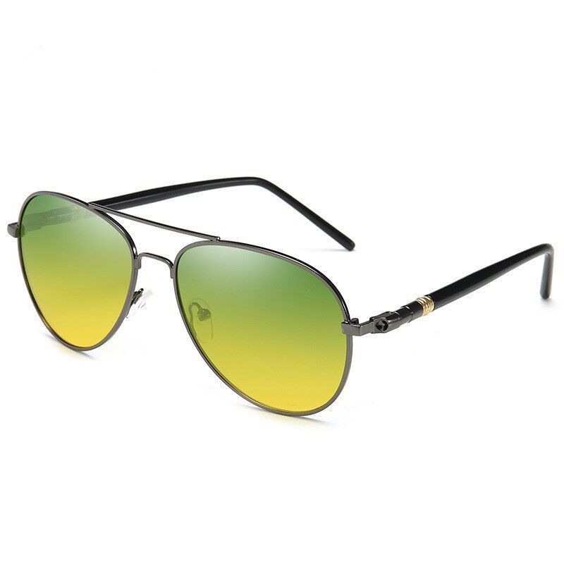 Herren Tag- und Nachtsichtbrille Edelstahl Aviation UV400 Polarisierte gelbe Linse Damen Autofahrer-Sonnenbrille Klassische Schutzbrille