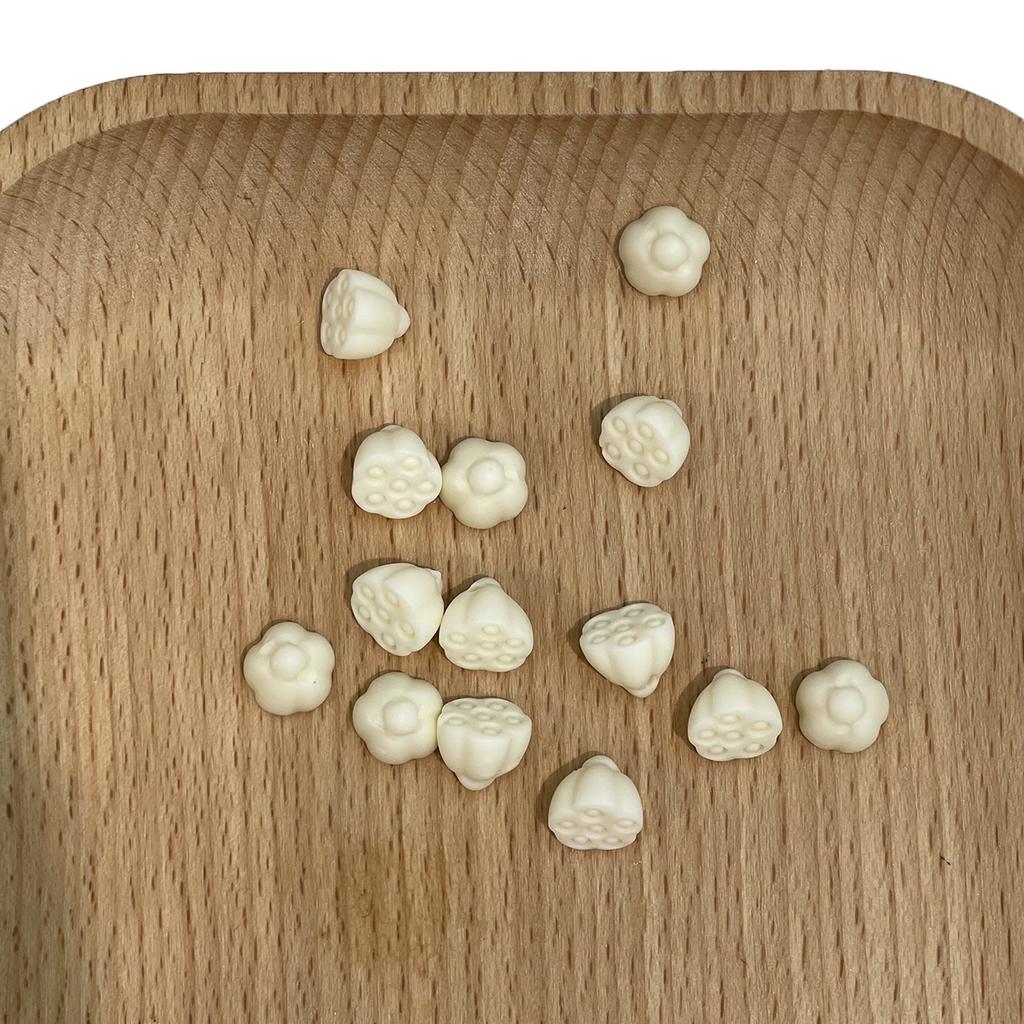 20Pcs Shell Powder Carved Lotus Seed Pod Beads 8x9mm Loose Spacer Beads for DIY Bracelet Necklace Jewelry Making Supplies