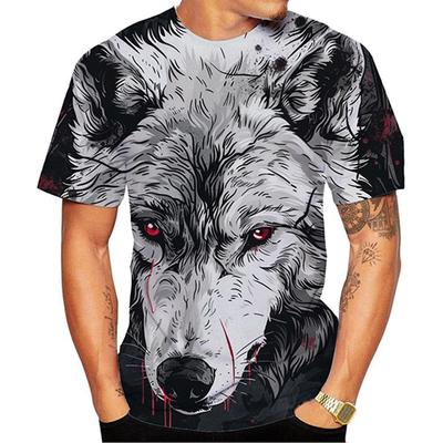 New Fashion Men's and Women's Round Neck 3D Printed Wolf Pattern T-shirt Street Style Unisex Fashion Top Kids Tees 100-6XL