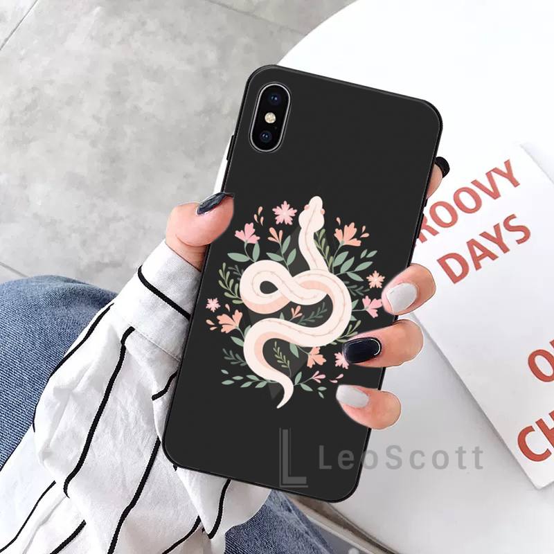 Coole weiche Telefonhülle mit Blumen-, Drachen- und Schlangenmotiv für iPhone 11 12 Pro XS MAX 8 7 6 6S Plus X 5S SE 2020 XR
