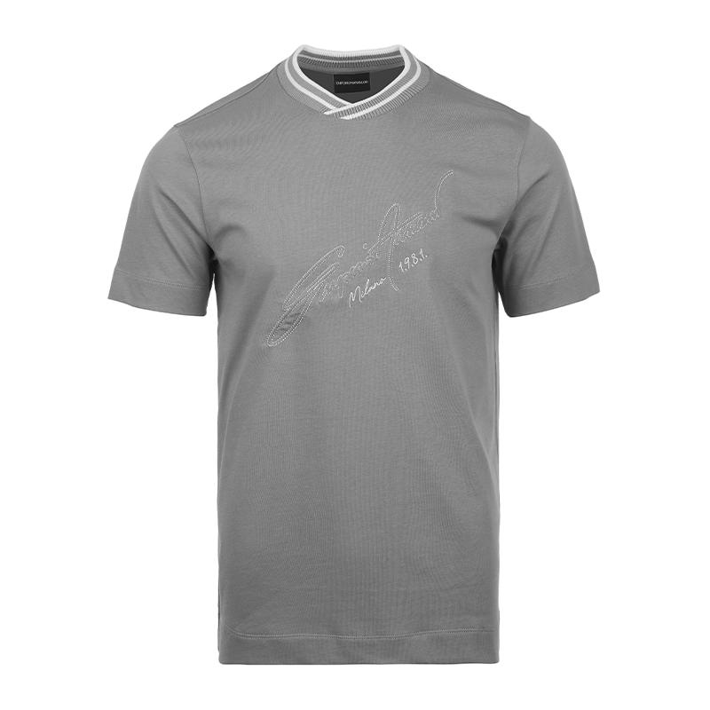 

Emporio Armani Ss26 Striped Round Neck Logo Embroidered Short Sleeve T-Shirt Men Tops EM005734AF13715U8051 S