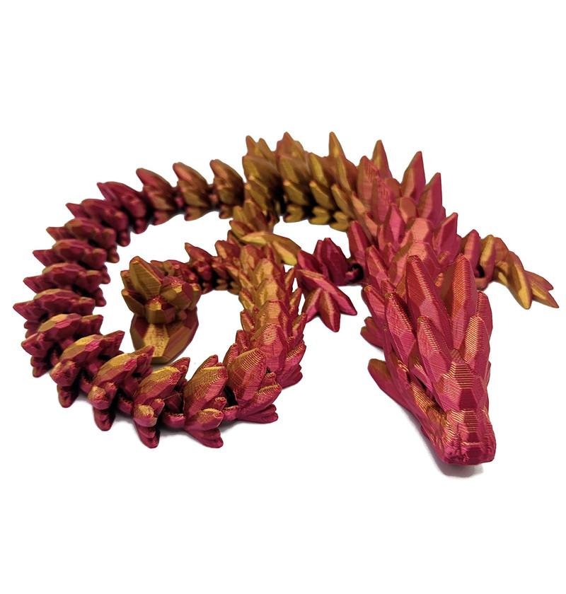 Netoxická 1ks 3D tištěná figurka draka s drahokamy - Duhový plastový dekor na stůl, ideální do ložnice a kanceláře, perfektní dárek k Vánocům