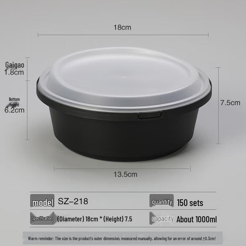 

HANDUNYOU Disposable Rectangular Food Containers with Locking Lids (150 Sets)