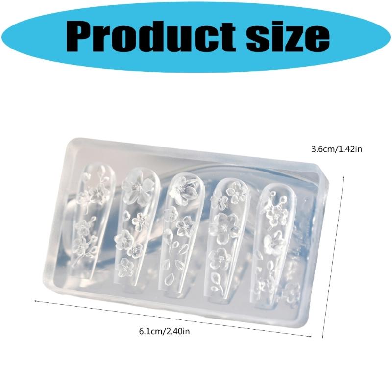 Silicone Nail Art Stamp Mold Flower Nail Stamp Mold for Professional Manicurists and Enthusiasts Jewelry Tool