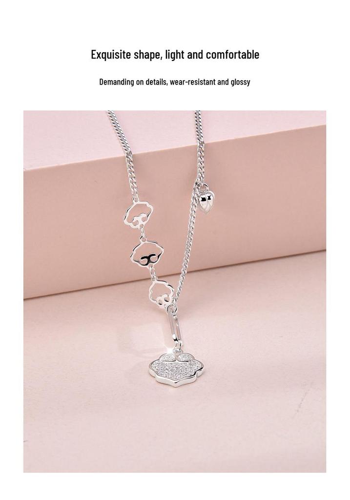 S925 Sterling Silver Ruyi Cloud Peace Lock Bracelet - Elegant Gift for Her, Perfect for Valentine's Day & Seven Stars Festival