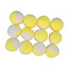 12pcs Cat Toy Balls Soft Elastic Quiet Interactive Plush Kitten Chewing Ball for Indoor Training Playing Yellow