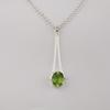 Peridot Gemstone 925 Sterling Silver Handmade Women Jewelry Designer Long Pendant 1.79" For Gift PP-69-2