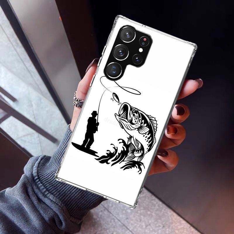 Hunting Fishing Man Phone Case For Samsung Galaxy S23 S24 S25 Edge S26 Ultra S22 + S21 Plus S20 FE Cover Silicone Print Shell Ga