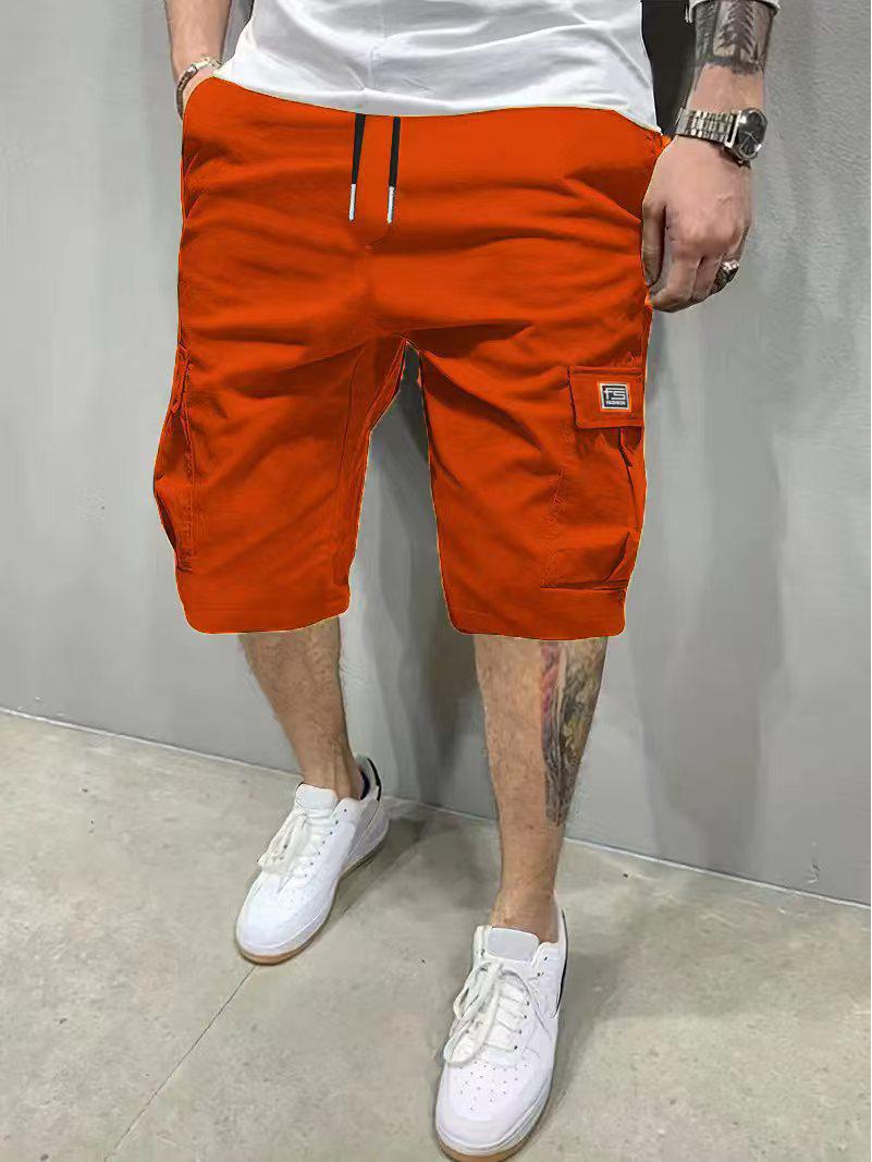 Value Vault Zomer Cargo Shorts voor Mannen - Grensoverschrijdend, Amerikaanse & Europese Maten, Strand & Vijf-Punten Stijl, Koreaans Ontwerp 3XL oranje