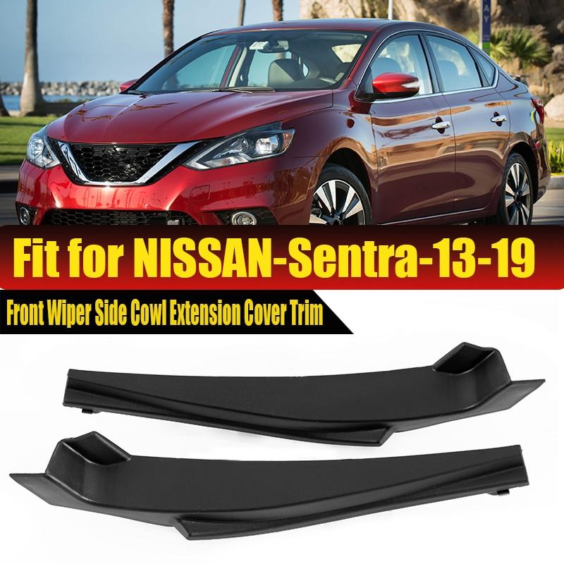 For Nissan Sentra 2013-2019 Black Car Front Wiper Side Cowl Extension Cover 2PC