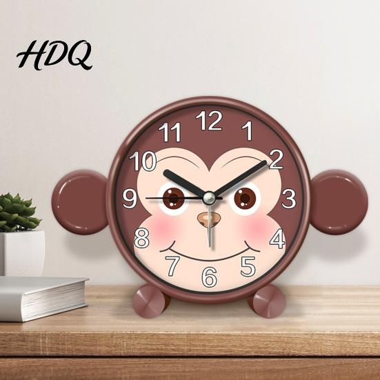 Toddler Alarm Clock Cartoon Animal for Students Non-Ticking Quiet Movement Students Clock Battery Operated Desk Home Bedroom Childrens