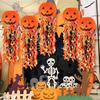 Pumpkin Paper Lanterns, Front Door Hanging Decor for Home Party Festival, Reusable Halloween Party Supplies Props