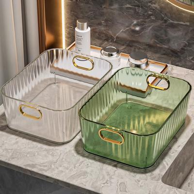 Light Luxury Desktop Storage Box Transparent Cosmetics Storage Box Dressing Table Facial Mask Skincare Sundry Basket Finishing