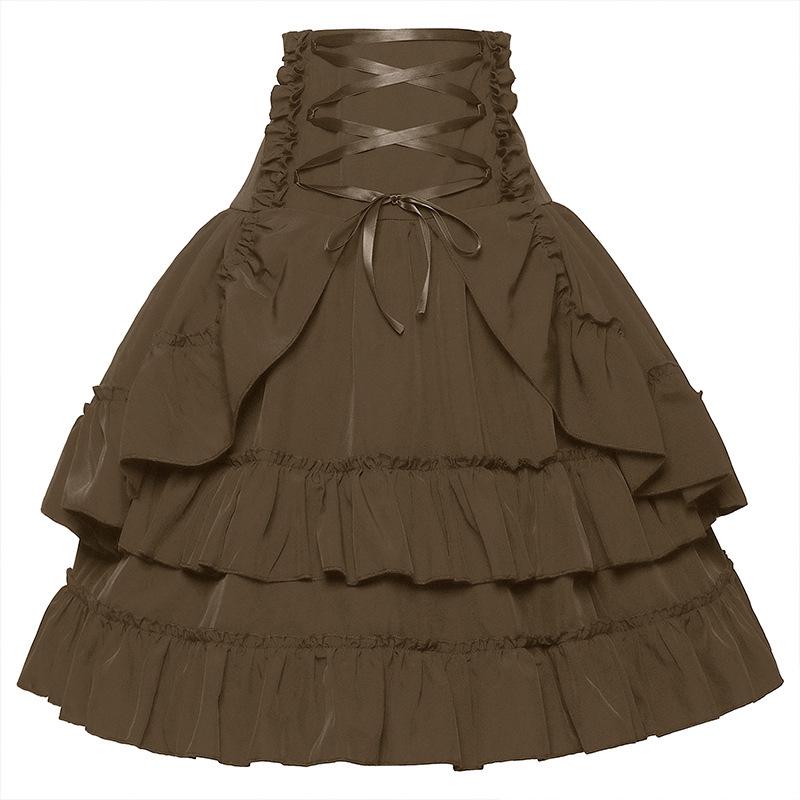 Victorian Renaissance Double-Layer High-Waisted Women's Halloween Costume Dress