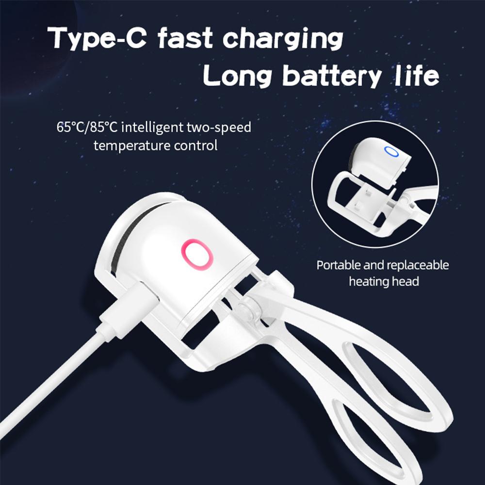Heated Eyelash Curler Rechargeable Electric Handheld Fast Heating Eyelash Curler