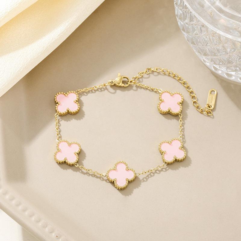 Four-leaf Clover Bracelet A Stylish and Luxurious Titanium Steel Bracelet for Women Featuring An Elegant Design and A High-end Look