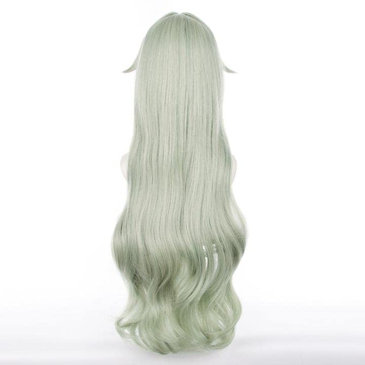 Light Green Long Wig for and Other Includes Wig Perfect for Cultural School and Other Cosplay, Disguise, Occasions. Heat-resistant. Net. Festivals,