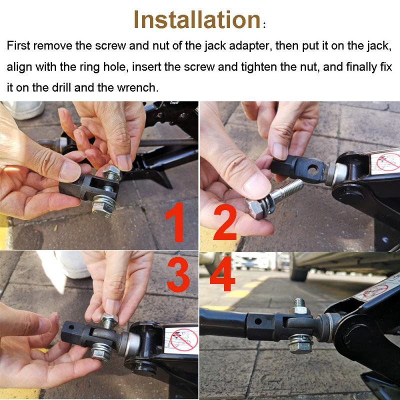 Scissor Jack Adapter For Use With A 1/2-Inch Impact Wrench Or A 13/16-Inch Wheel Nut Wrench