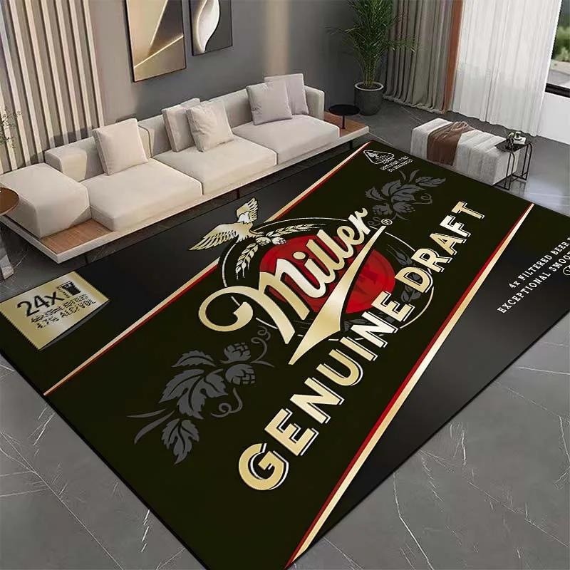 15 Size Genuine Draft M-Miller Pattern Rug Bedroom Living Room Bathroom Mat Creative Door Mat Area Rug Beer Bar Decor Carpets