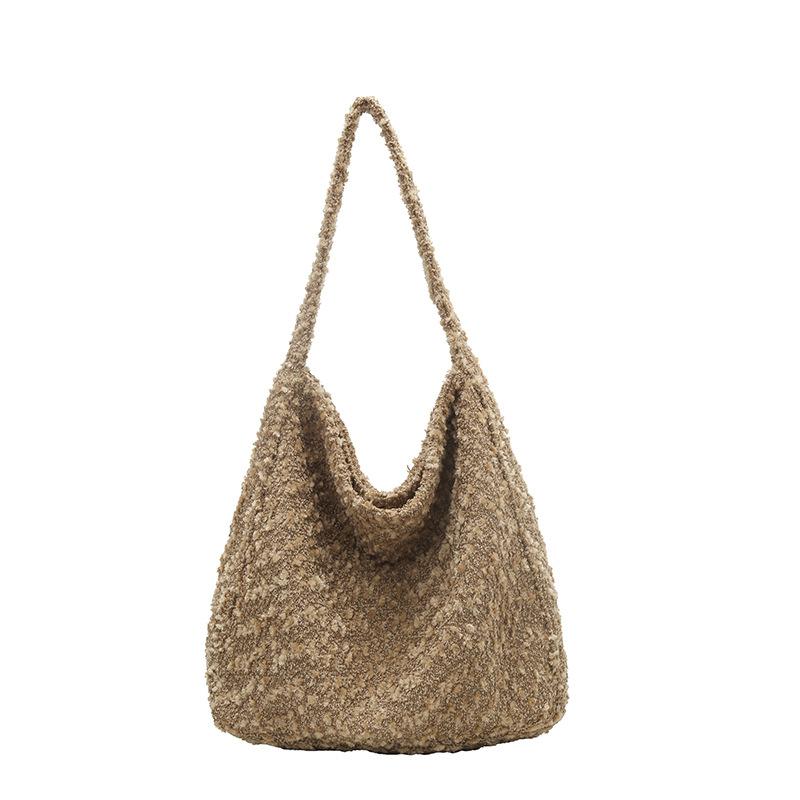 Korean version of simple lazy style large-capacity contrasting color women s tote bag new commuter women s shoulder armpit bag хаки