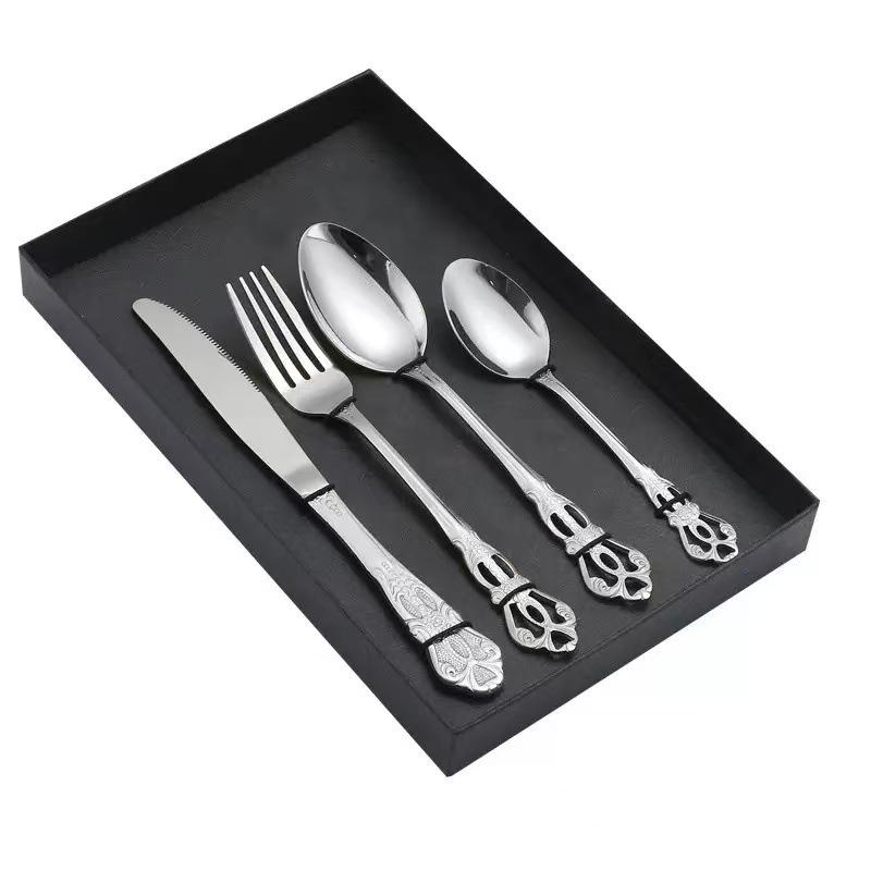 Königspalast Geprägtes Edelstahl-Besteckset: Messer, Gabel, Löffel - Elegante Esskollektion