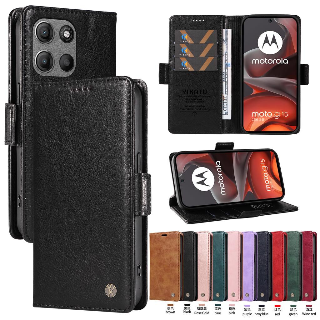 Magnetic Leather Wallet Case for Moto G04 G05 G14 G15 G24 G32 G34 G35 G45 G54 G55 G56 G75 G84 G85 G86 Edge 50 60 Neo Luxury Case
