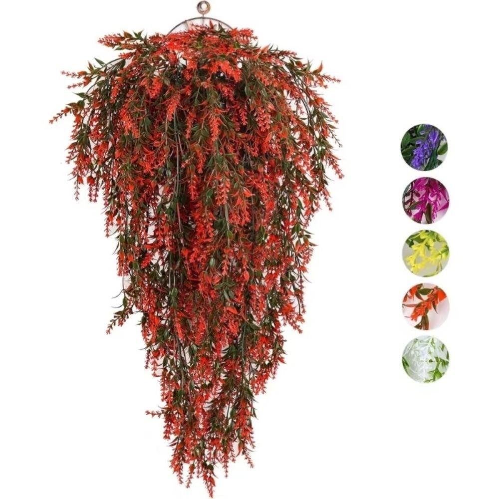 Multicolor Artificial Wisteria Flower Garland Lavender Color Green Leaves Artificial Hanging Vine DIY Plastic Flower Decor