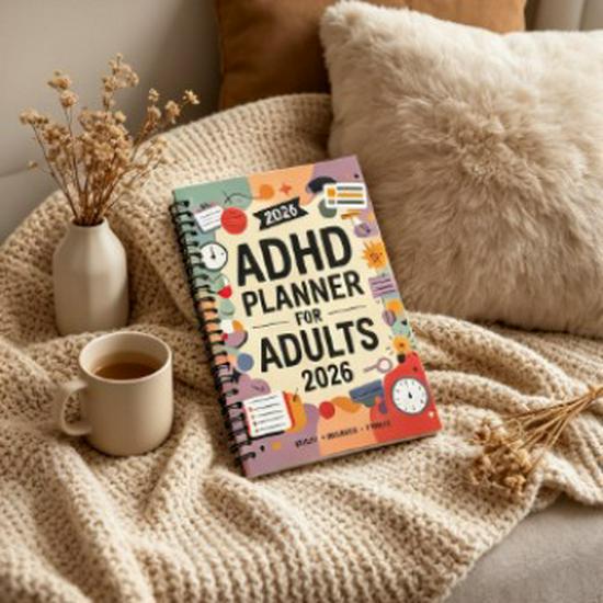 2026 ADHD Adult Planner - Spiral Coil Notebook
