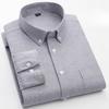 100% Baumwolle Oxford Langarmhemden für Herren Langarm Slim Fit Formell Unifarben Hemd Freizeit Elegant Karierte Oberteile Schwarze Kleidung