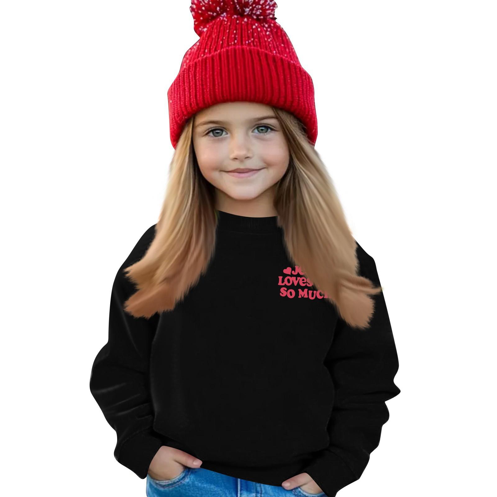 

Детская толстовка с капюшоном для мальчиков и девочек, модная толстовка с длинными рукавами и принтом 100 чёрный