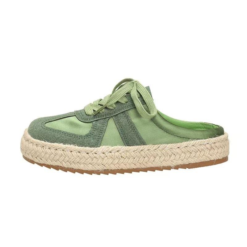 

Flat-bottomed bag head slippers women s 2025 summer new fashion casual cool slippers fisherman shoes single shoes lazy shoes 35 зелёный