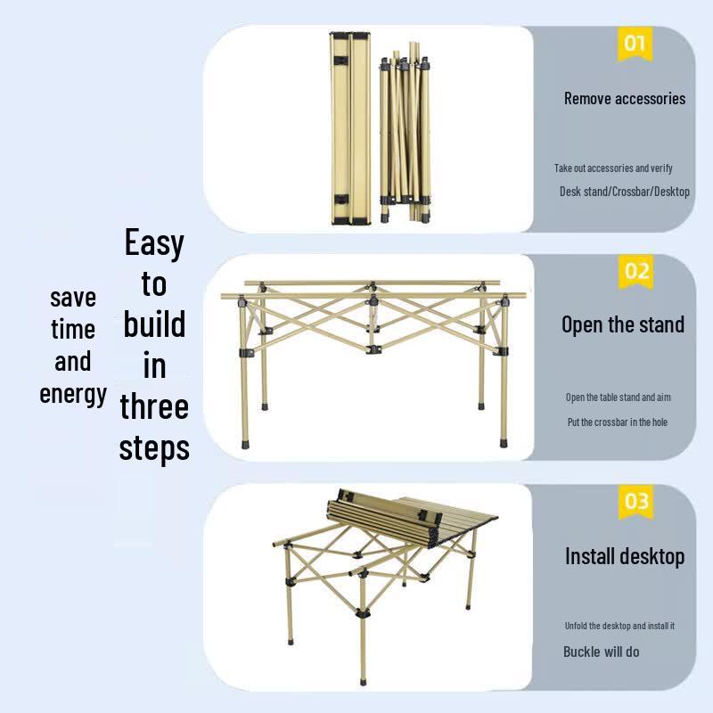 Outdoor Folding Camping Roll-Up Table