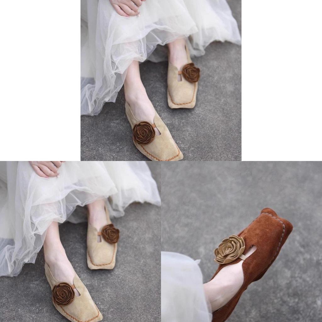 Vintage Floral Loafer With Pu Material For Casual Daily Wear Women