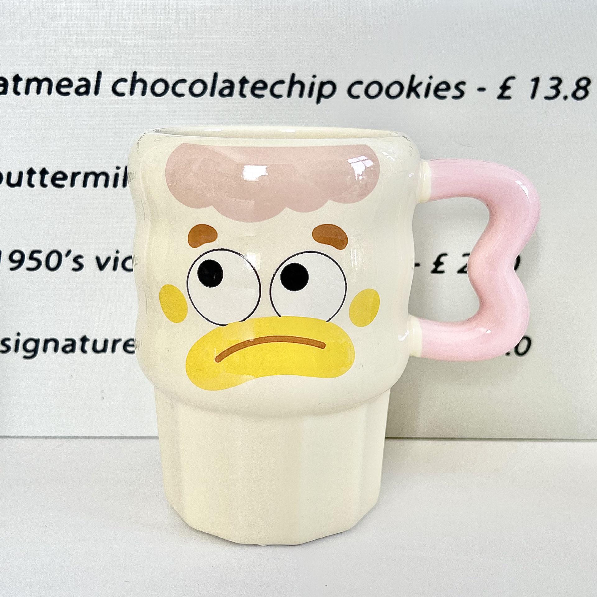 

High Looking Clown Straw Cup Couple Ceramic Mug for Birthday Gifts for Boys and Girls Best Friend Souvenir Gift Box 401-500ml