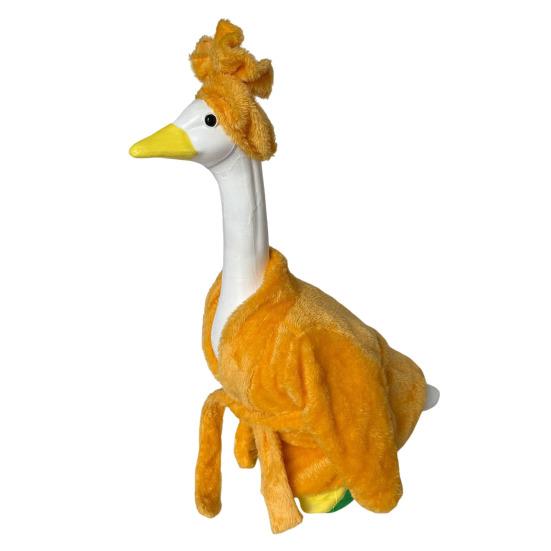 Yousheng Porch Goose Lady Outfit Cute Bathrobe with Cucumber Slices And Shower Cap Plastic Lawn Goose Statue Costume Outdoor Garden Decoration