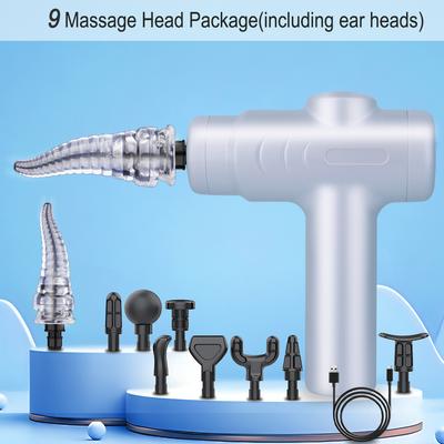 Massage Gun Variable Frequency 5 Levels Fascial Gun Dual Mode 4x Strike Massager Head Massager Body Neck Back Leg Fitness Tool