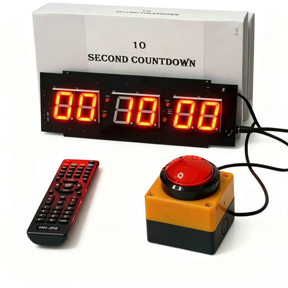 1.5-inch 26cm LED countdown stopwatch clock with button wireless remote control, store game promotion challenge 10 second timer